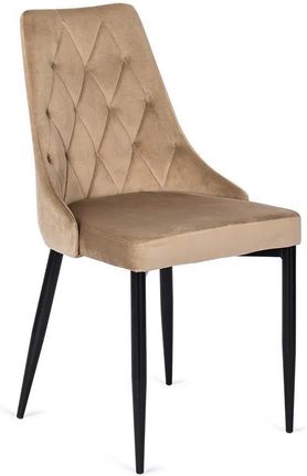 Elior Beżowe Eleganckie Pikowane Krzesło Ziso 35228