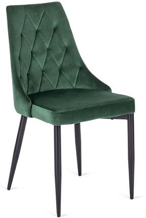Elior Zielone Welurowe Pikowane Krzesło Ziso 35234