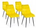 Howhomely Komplet 4 Krzeseł Tori Black Yellow 23170