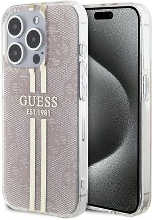 Guess Guhcp14Xh4Psegp Iphone 14 Pro Max 6.7" Różowy/Pink Hardcase Iml 4G Gold Stripe