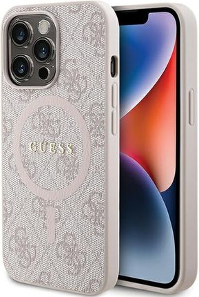 Guess Guhmp13Lg4Gfrp Iphone 13 Pro / 13 6.1" Różowy/Pink Hardcase 4G Collection Leather Metal Logo Magsafe