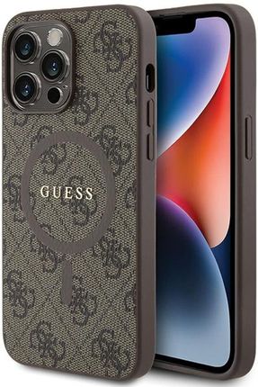 Guess Guhmp13Lg4Gfrw Iphone 13 Pro / 13 6.1" Brązowy/Brown Hardcase 4G Collection Leather Metal Logo Magsafe