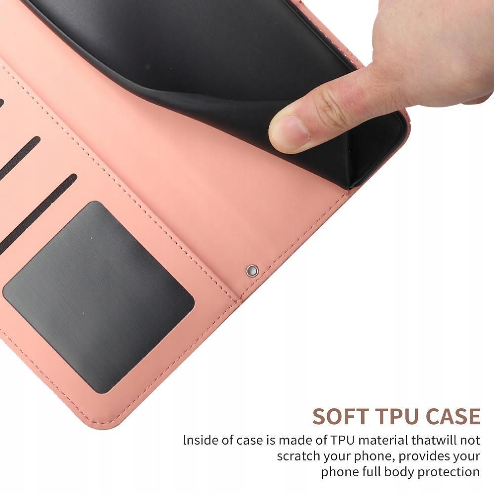Custodia Flip In Tessuto Oxford E Pelle PU Per TCL 20L (T774H) – Cover Portafoglio Con Chiusura Magnetica E Tasche Porta Carte (Nero) - 3