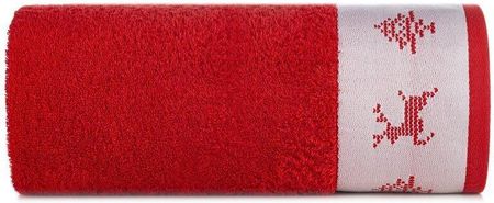 Eurofirany Ręcznik Świąteczny Z Żakardową Bordiurą Noel 50X90 Czerwony X6 113273