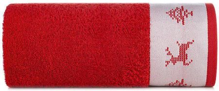 Eurofirany Ręcznik Świąteczny Z Żakardową Bordiurą Noel 70X140 Czerwony X3 113291