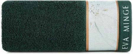 Eurofirany Ręcznik Bawełniany Z Drukowaną Bordiurą Eva Minge 50X90 Ciemny Zielony 114627