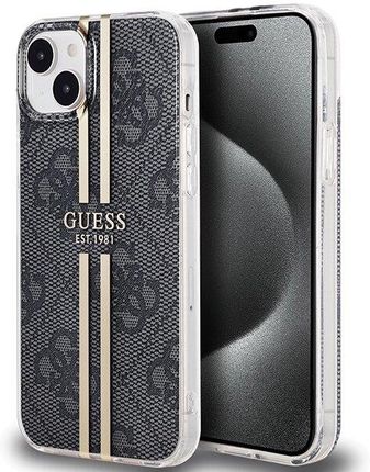Guess Guhcp15Mh4Psegk Iphone 15 Plus / 14 Plus 6.7" Czarny/Black Hardcase Iml 4G Gold Stripe