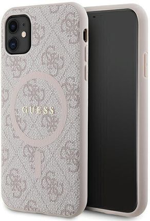 Guess Guhmn61G4Gfrp Iphone 11 6.1" / Xr Różowy/Pink Hardcase 4G Collection Leather Metal Logo Magsafe