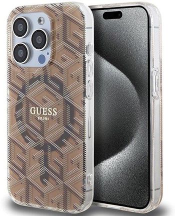 Guess Guhmp15Lhgcustgw Iphone 15 Pro 6.1" Brązowy/Brown Hardcase Iml Gcube Magsafe