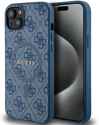 Guess Guhmp15Sg4Gfrb Iphone 15 / 14 / 13 6.1" Niebieski/Blue Hardcase 4G Collection Leather Metal Logo Magsafe