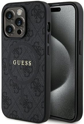 Guess Guhmp15Xg4Gfrk Iphone 15 Pro Max 6.7" Czarny/Black Hardcase 4G Collection Leather Metal Logo Magsafe
