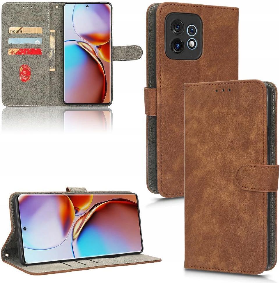 WBWONE Leather Cover per Motorola Moto Edge 40, Folio Custodia in Pelle PU Magnetica Libro Flip Portafoglio con [Funzione Kickstand] [Slot per Schede]. Nero