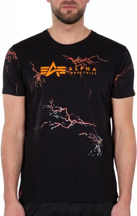 Koszulka Alpha Industries Lightning AOP T 106500 241 - Czarna/Pomarańczowa 