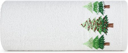 Dd Katalog Bl Ręcznik Świąteczny Santa/17 70X140 Biały Bawełniany Z Wyhaftowanymi Choinkami 300615