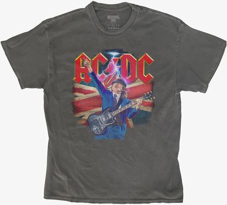 Merch Revival Tee - AC/DC Logo Angus Young Union Flag Lightning Unisex T-Shirt Black