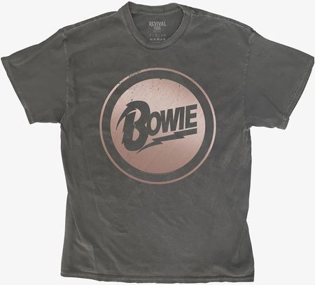 Merch Revival Tee - David Bowie Rose Gold Badge Unisex T-Shirt Black
