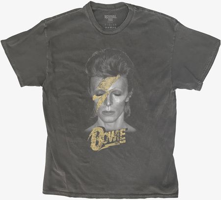 Merch Revival Tee - David Bowie Aladdin Sane Gold Unisex T-Shirt Black
