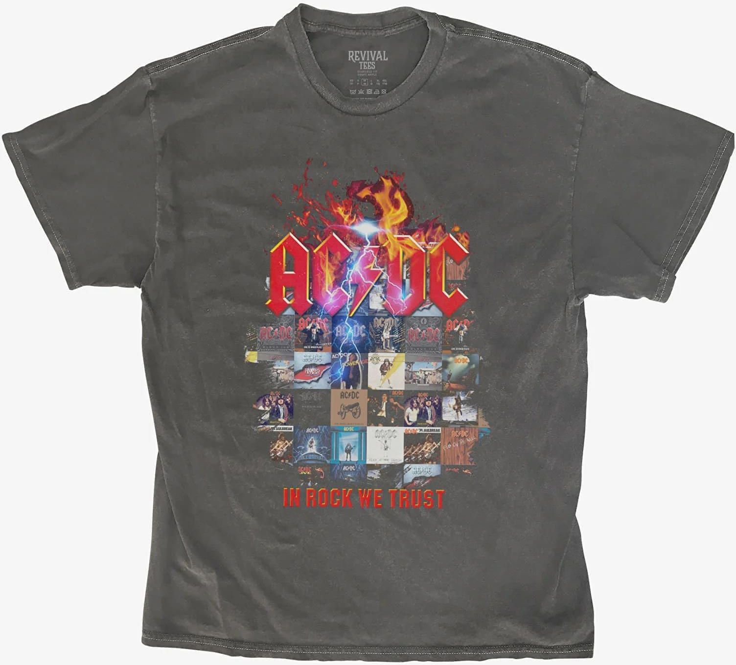 Merch Revival Tee - AC/DC In Rock We Trust Album Cover Unisex T-Shirt ...