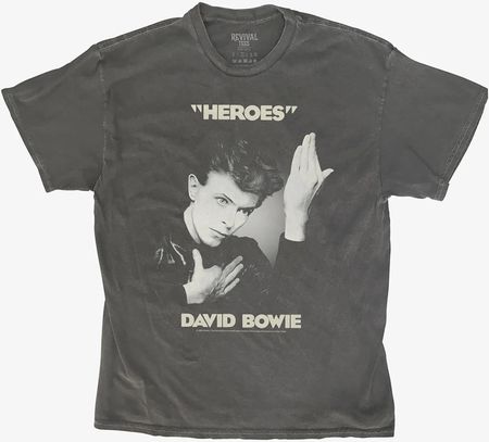 Merch Revival Tee - David Bowie Heroes Album Cover Unisex T-Shirt Black