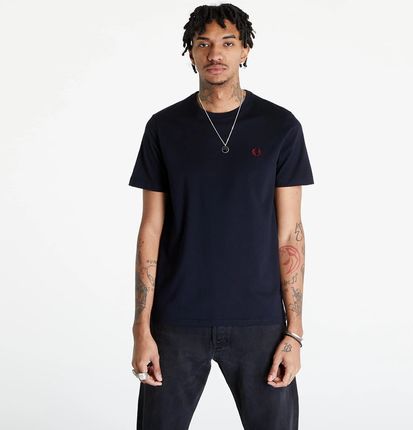 FRED PERRY Crew Neck T-Shirt Navy/ Burnt Red