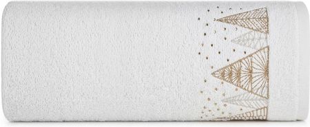 Eurofirany Ręcznik Frotte Santa Biały Złoty Choinki 21 450G/M2 Rozmiar 70X140 Cm 30857