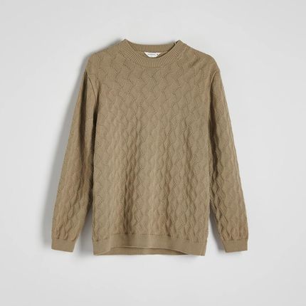 Reserved - Strukturalny sweter - Khaki