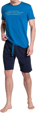 Bawełniana piżama męska Henderson 38880 Deal niebieski (L)