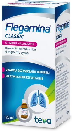 FLEGAMINA Classic o smaku malinowym 4mg/5ml, 120ml