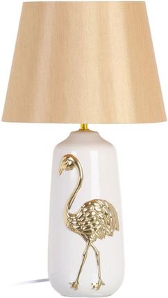 Bigbuy Home Lampa Stołowa Ceramika Tkanina Syntetyczna Złoty Biały 32 X 43 Cm (S8801054)