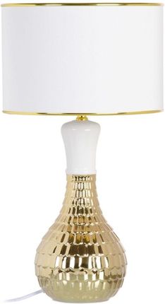 Bigbuy Home Lampa Stołowa 32 X 45,5 Cm Ceramika Tkanina Syntetyczna Złoty Biały (S8801055)