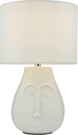 Dar Lighting Lampa Stołowa Boris Table Lamp White Ceramic With Shade (Ad-Bor4102)