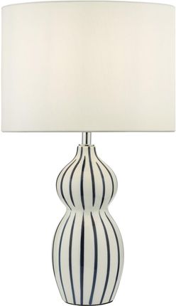 Dar Lighting Evie Table Lamp White Ceramic Blue With Shade (Ad-Evi4223-S1124)