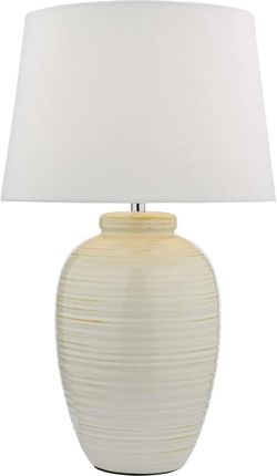 Dar Lighting Luelle 1 Light Table Lamp Gloss Glazed Cream With Shade (Ad-Lue432)