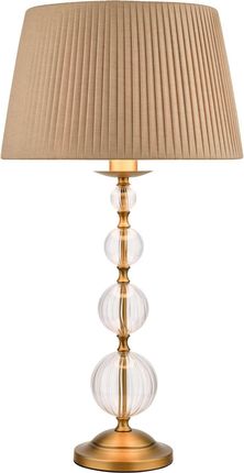 Dar Lighting Lyzette Table Lamp Aged Brass Ribbed Glass With Shade (Ad-Lyz4245)