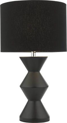 Dar Lighting Max Table Lamp Black Ceramic With Shade (Ad-Max4222)