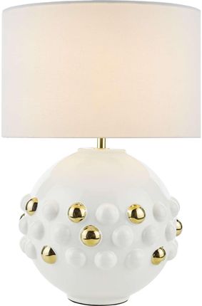 Dar Lighting Lampa Srołowa Sphere Table Lamp Gloss White & Gold With Shade (Ad-Sph422)