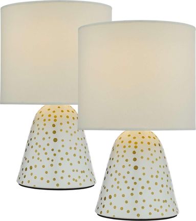 Dar Lighting Lampa Srołowa Glenda Ceramic Table Lamp White With Shade Twin Pack (Ad-Gle412)