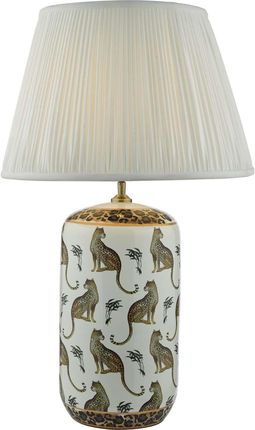 Dar Lighting Lampa Srołowa Tigris Ceramic Table Lamp White Leopard Motif Base Only (Ad-Tig422)
