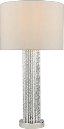 Dar Lighting Lampa Stołowa Lazio Table Lamp Polished Chrome Silver Rod With Faux Silk Shade (Ad-Laz4239)