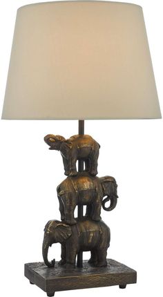 Dar Lighting Lampa Stołowa Alina Elephant Table Lamp Antique Bronze With Shade (Ad-Ali4222)