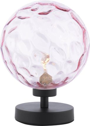 Dar Lighting Lampa Stołowa Esben Table Lamp Matt Black Pink Dimpled 150Mm Glass (Ad-Esb4122-13)