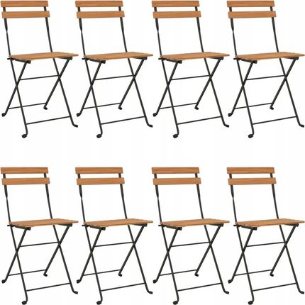 Składane Krzesła Bistro 8Szt. Lite Drewno Tekow Vx23152111