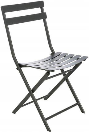 Art Pro Metalowe Składane Krzesło Loft Ciemne Szare Do Kuchni Na Balkon Solidne 831028