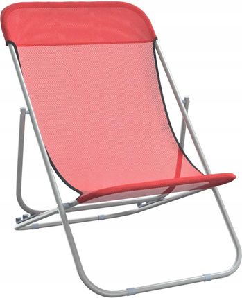 Vidaxl Składane Krzesła Plażowe 2Szt. Czerwone Textilene I Stal