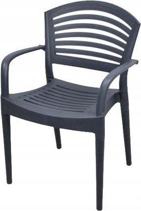 Ołer Como Krzesło Ogrodowe Plastikowe Balkonowe Grafit Z01