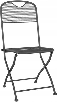 Vidaxl Składane Krzesła Ogrodowe 4Szt. Antracytowe Metalowa Siatka 317339