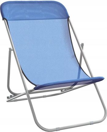 Vidaxl Składane Krzesła Plażowe 2Szt. Niebieskie Textilene I Stal