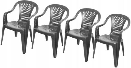 Ołer Ogrodowe Krzesło Mocne Balkonowe Krzesła Grafit 4X