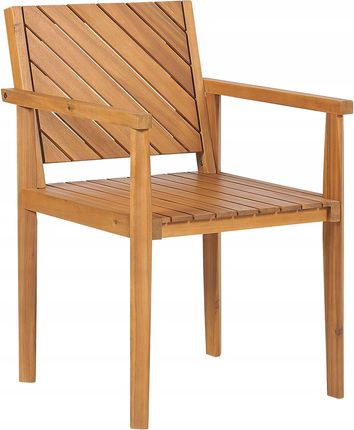 Beliani Krzesło Ogrodowe Drewno Akacjowe