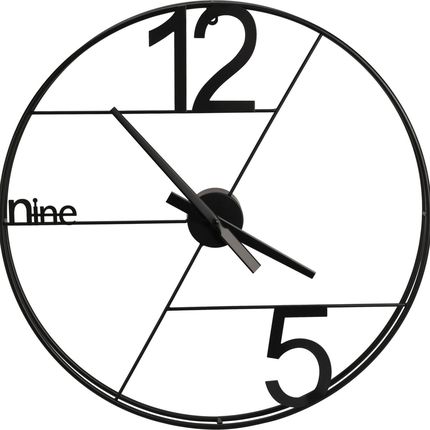 Zegar Ścienny Duży Loft Metalowy Czarny 60 cm Hz1230050